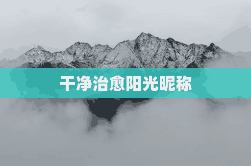 干净治愈阳光昵称